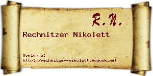 Rechnitzer Nikolett névjegykártya